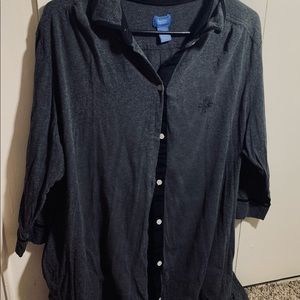 Grey button up pajama shirt